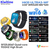 Reloj inteligente HK10 Ultra 3 versión WF Pantalla AMOLED de 2,02" ROM de 1 GB Soporte para música local Conexión TWS